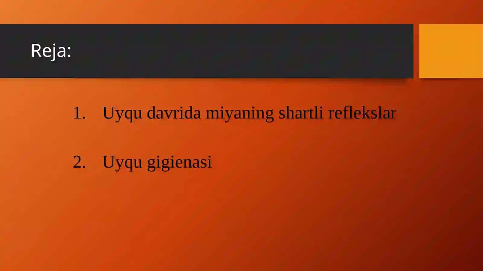 Uyqu gigiyenasi 2
