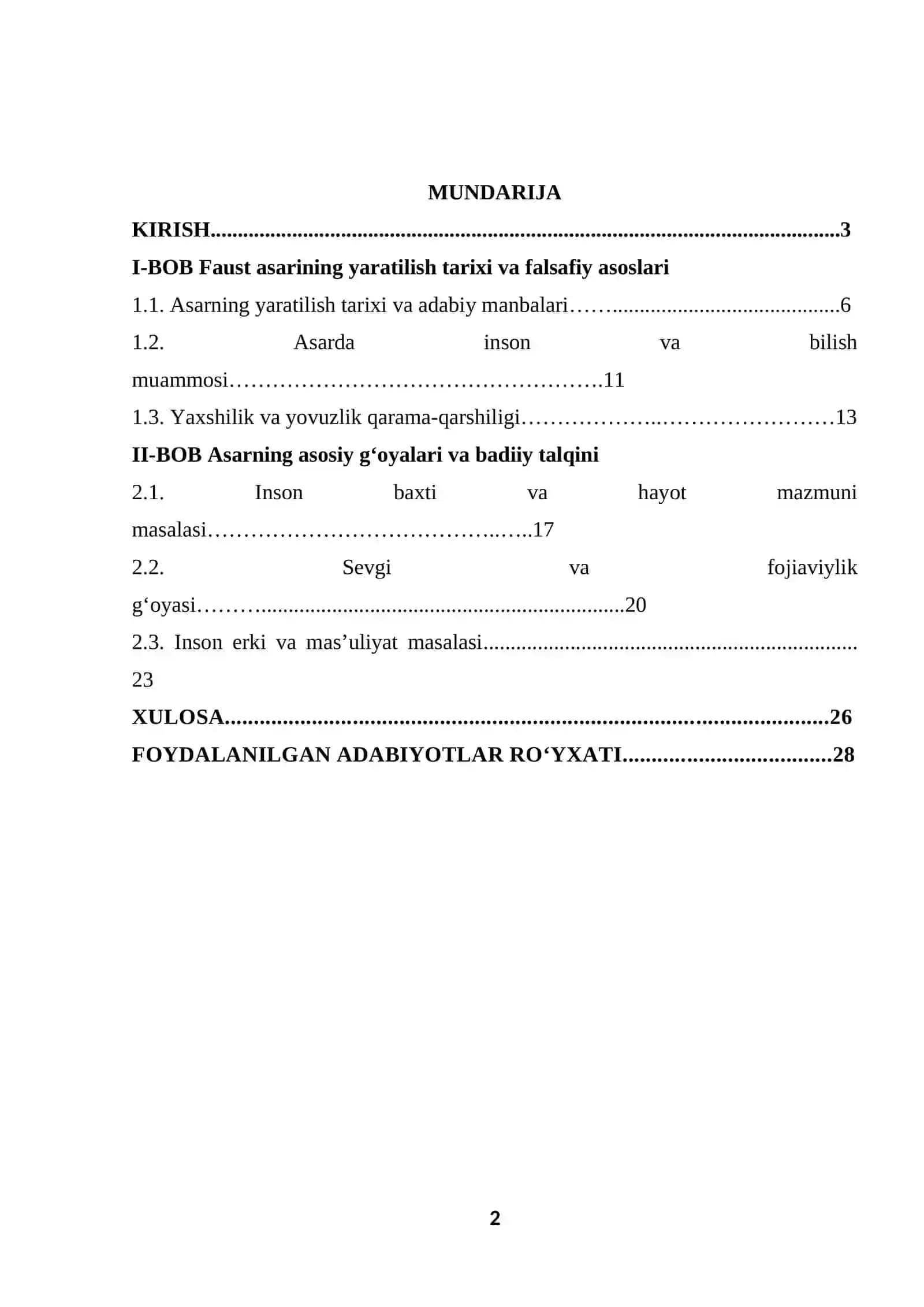 "Gyote “Faust” asaring asosiy goyalari." 2