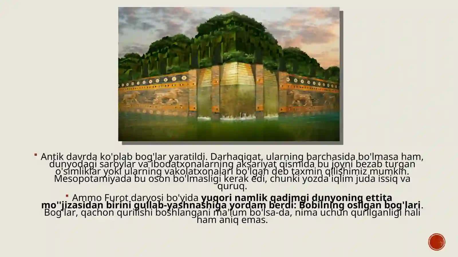 Bobilning osilgan bog'lari 2