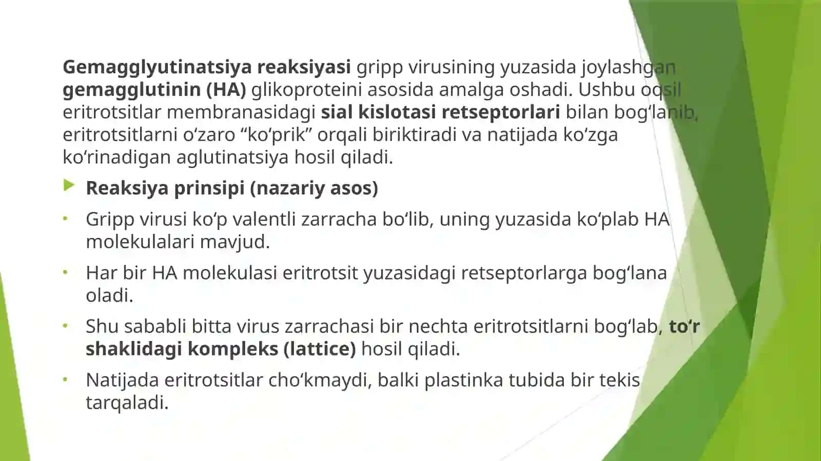Gripp kasalligida gemagglyutinasiya va gemagglyutinasiyani tormozlash reaksiyalarini qoyish va natij 2