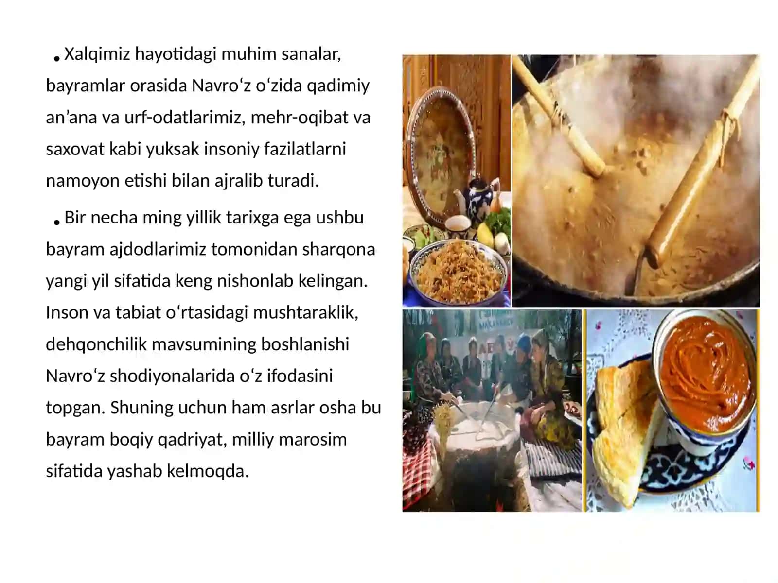 Navro'z va Hayitlar bilan bog'liq qadryatlar mazmuni va tarbiyaviy ahamiyati 2
