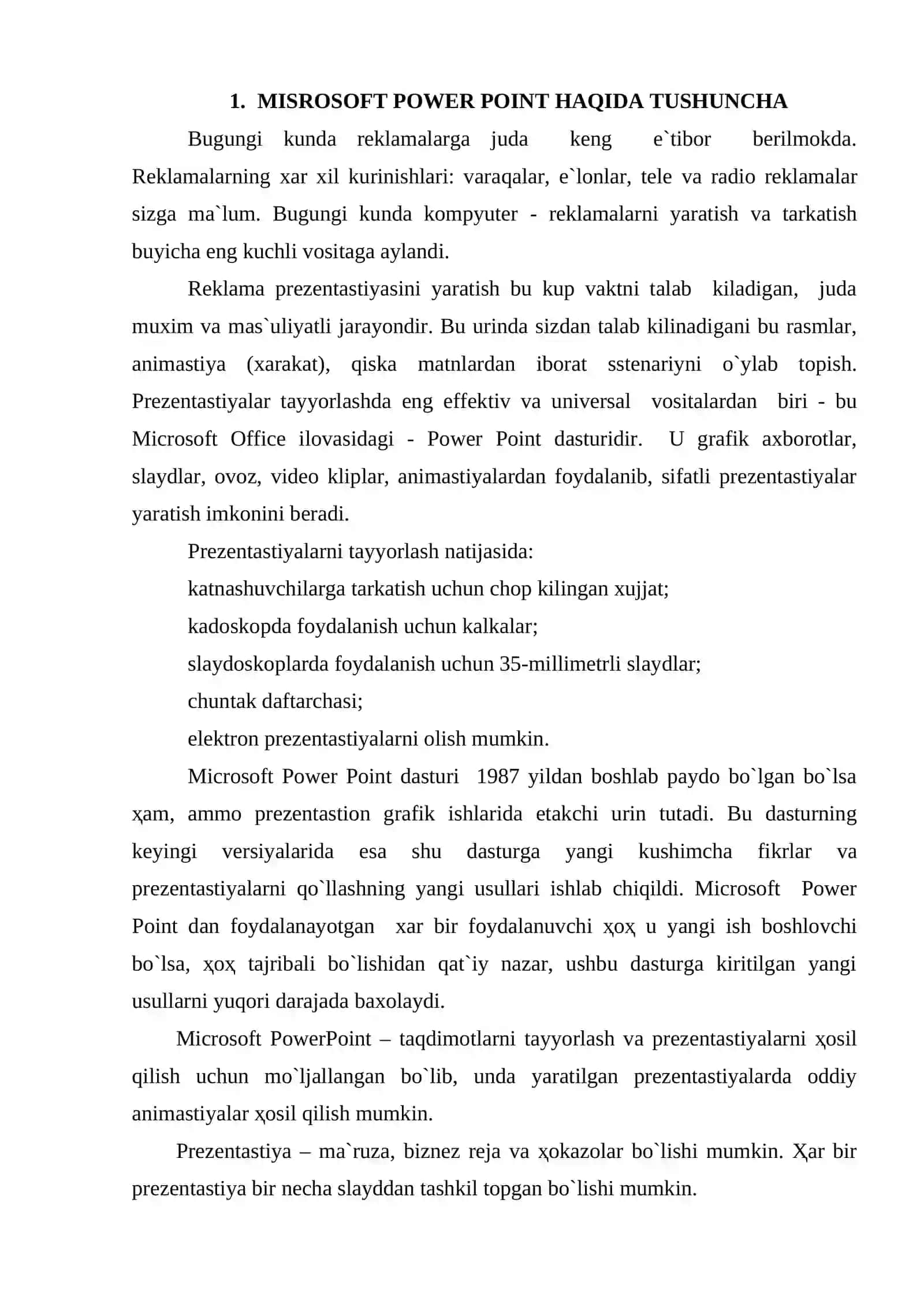 Taqdimot tayyorlash dasturlari va ularning texnologiyasi 2
