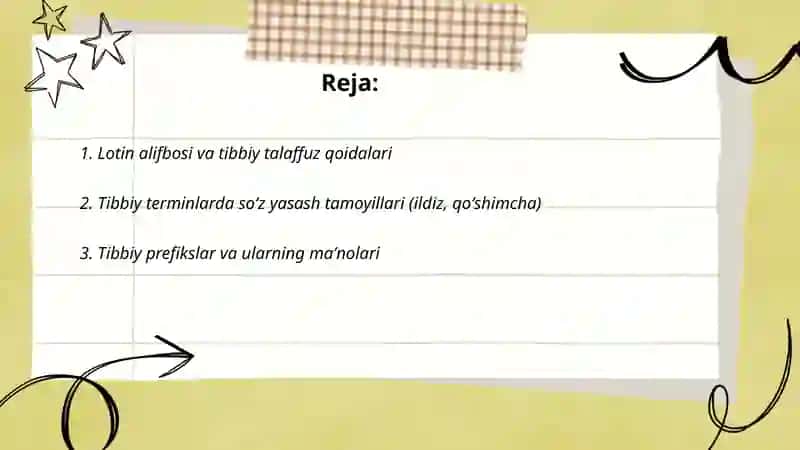 Lotin tili va tibbiy terminalogiya fanining asosiy boʻlimlari 2