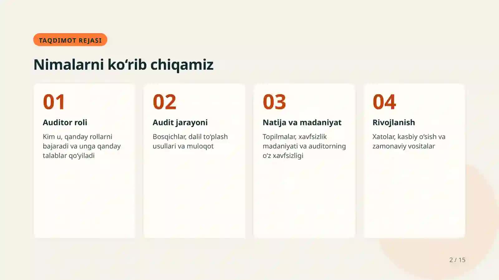 MEHNAT MUHOFAZASI · AUDIT 2