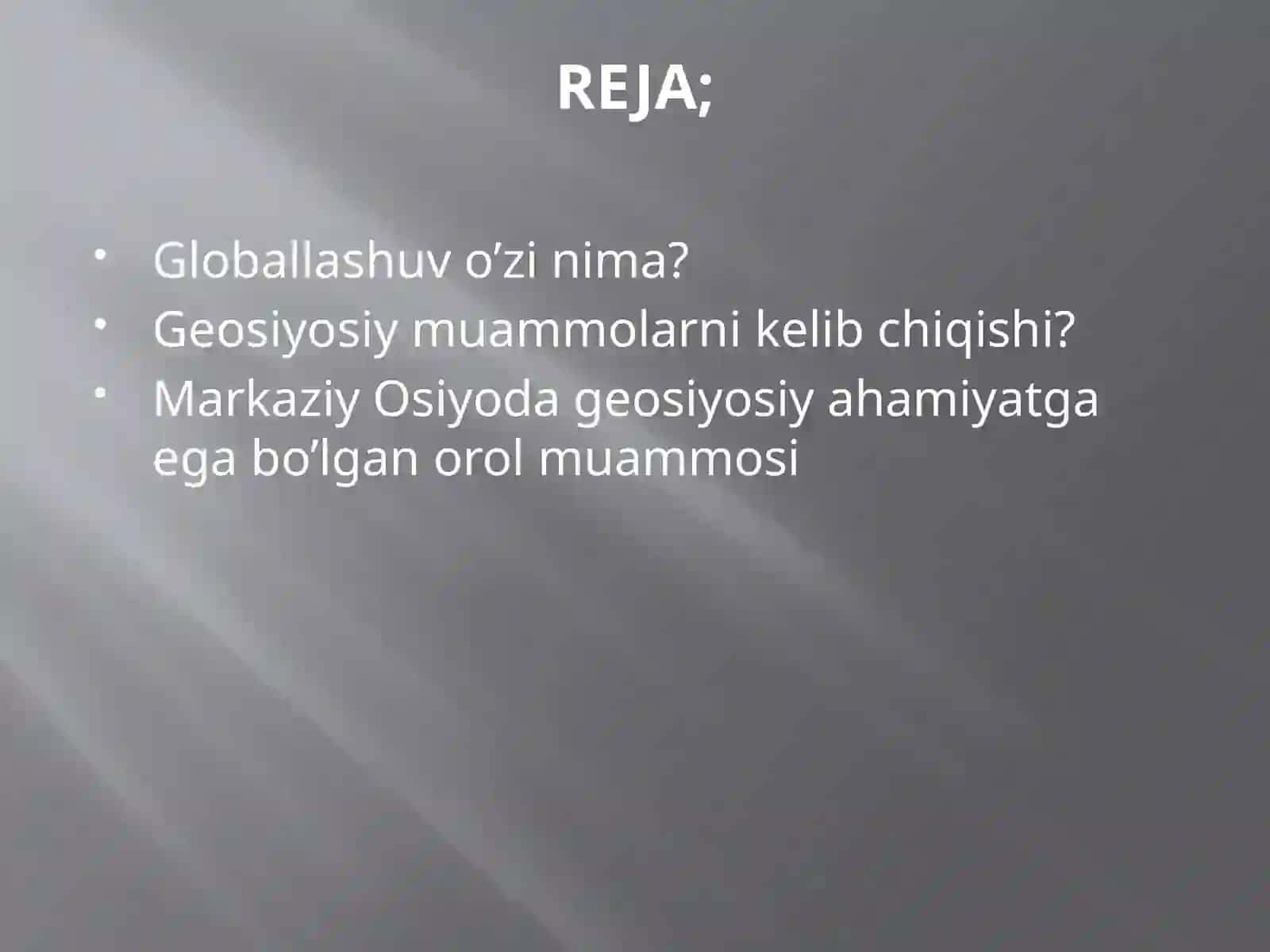 Globallashuv sharoitida Markaziy Osiyoda geosiyosiy muammolar 2