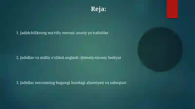 Jadidchilikning ma'rifiy merosi: asosiy yo'nalishlar 2