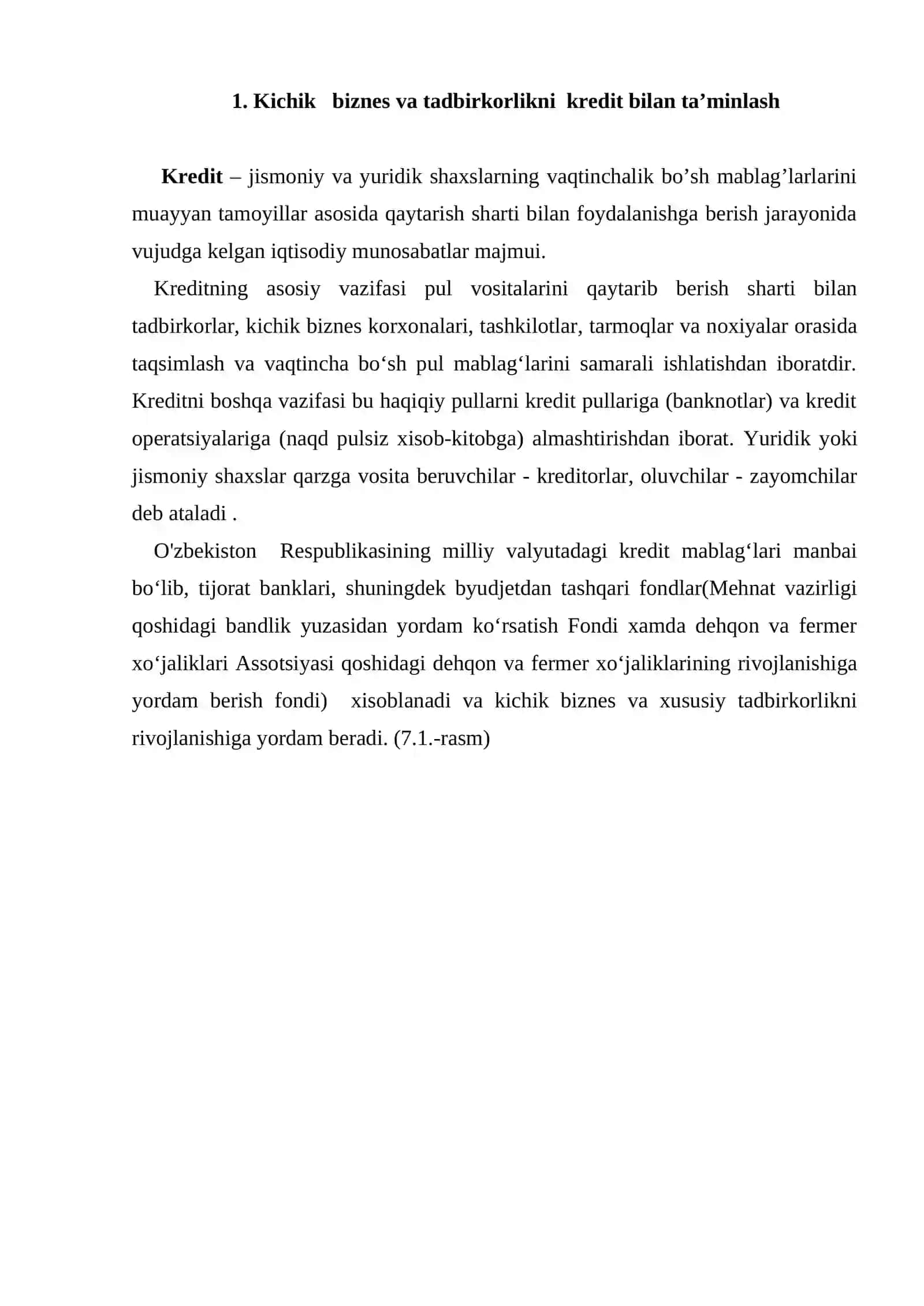 Kichik biznesni kredit bilan ta’minlash 2