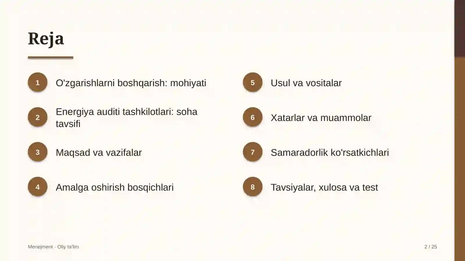 energiya auditi tashkilotlarida o'zgarishlarni boshqarish 5081 2