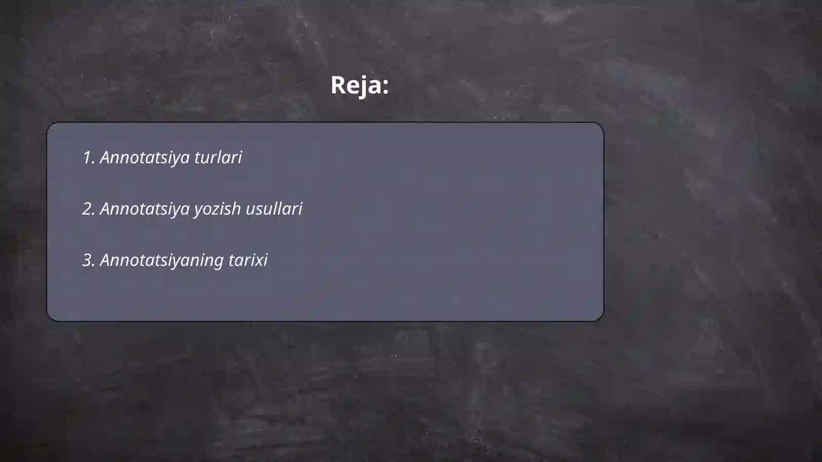 Annotatsiya turlari 2
