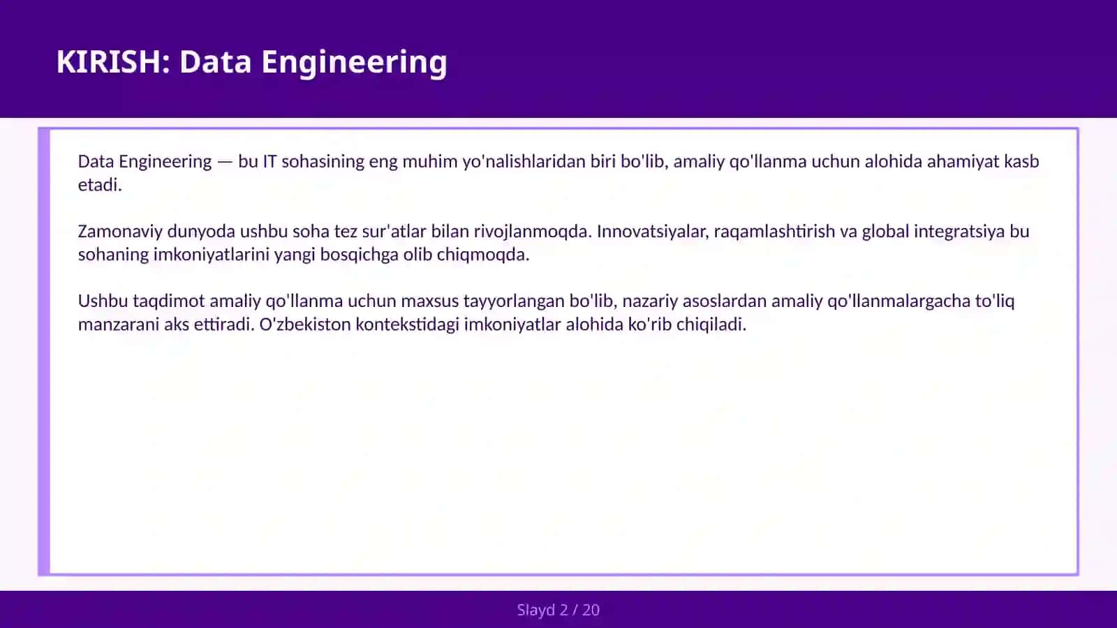 Data Engineering 2