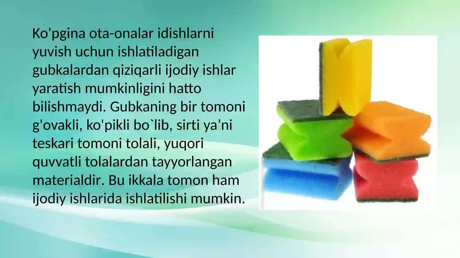 Yumshoq gubka (shimgich) lardan ijodiy qo'lishi mehnatlari, qiziqarli mahorat darslari va maslahatlar 2