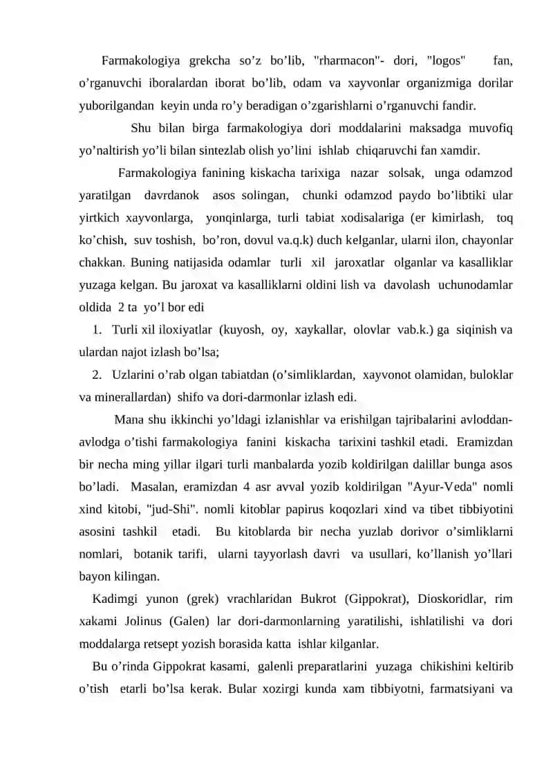 Farmakologiya fanining tarixi 2