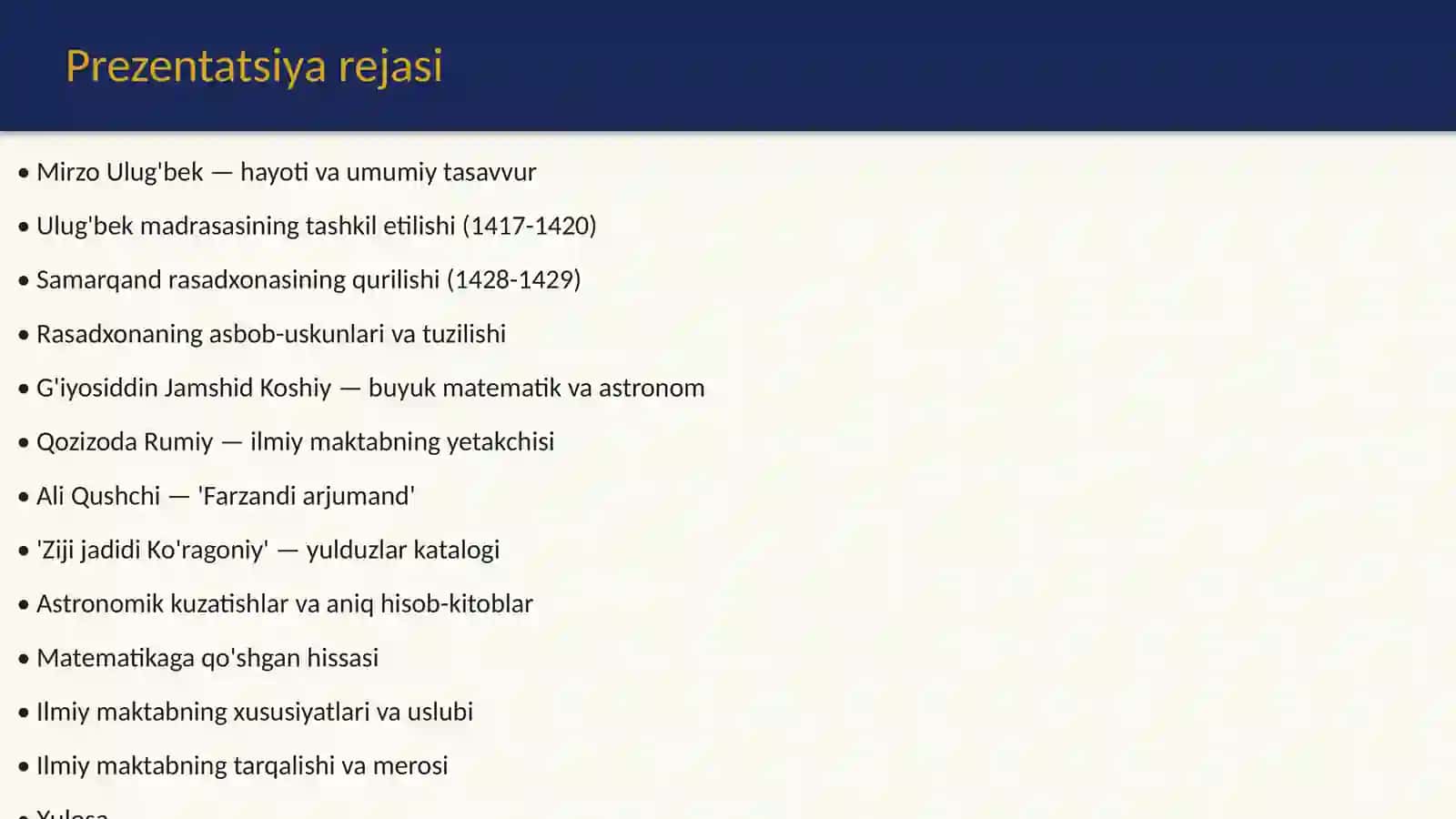 Mirzo Ulug'bek va uning ilmiy maktabi 2
