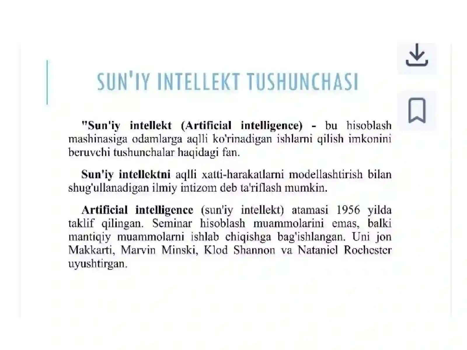 Sun’iy intellektga kirish. Python daturi kutubxonalari bilan tanishish 2