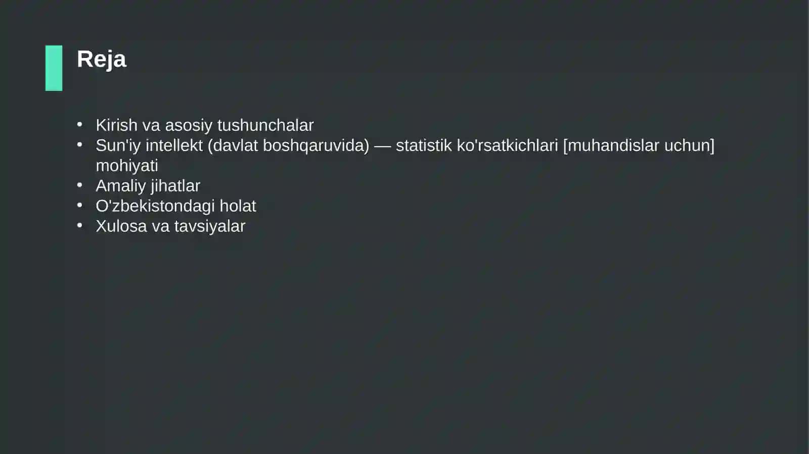 Sun'iy intellekt (davlat boshqaruvida) — statistik ko'rsatkichlari [muhandislar uchun] 2
