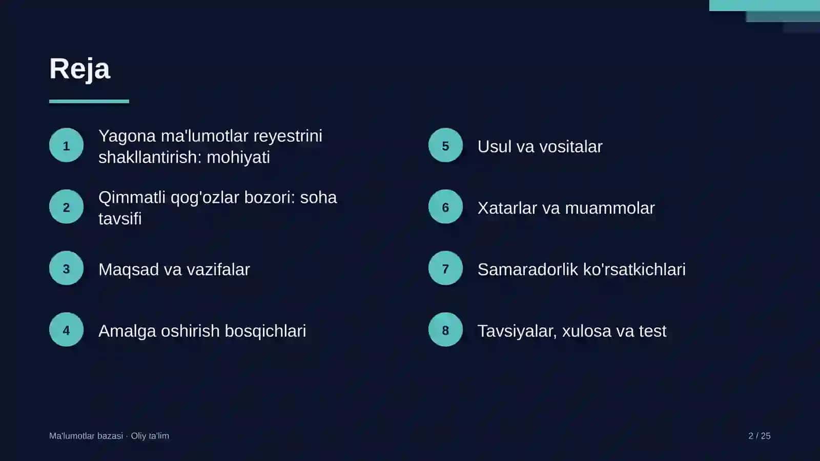 qimmatli qog'ozlar bozorida yagona ma'lumotlar reyestrini shakllantirish 4265 2