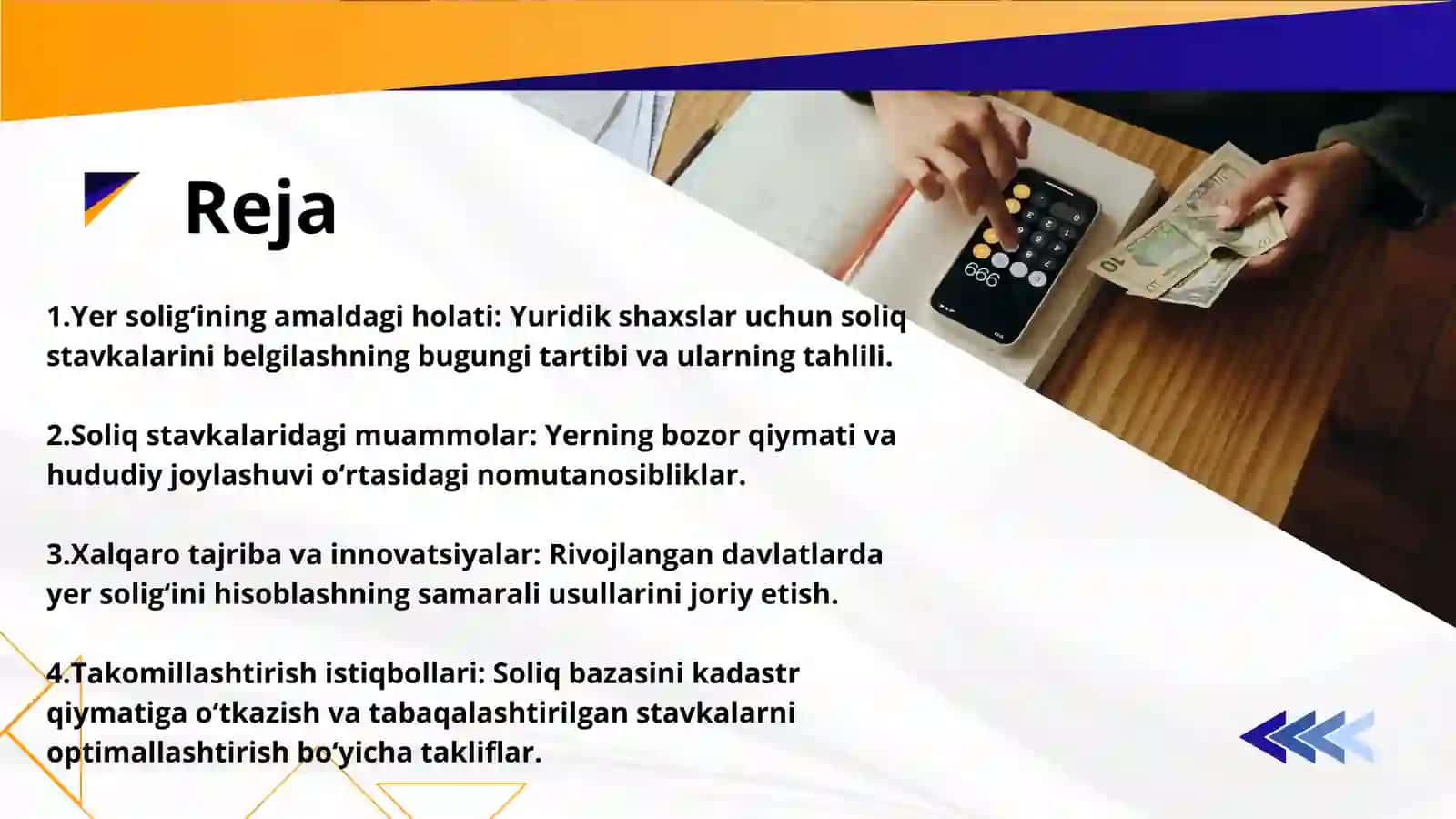 Yer solig‘i stavkalarini takomillashtirish masalalari 2