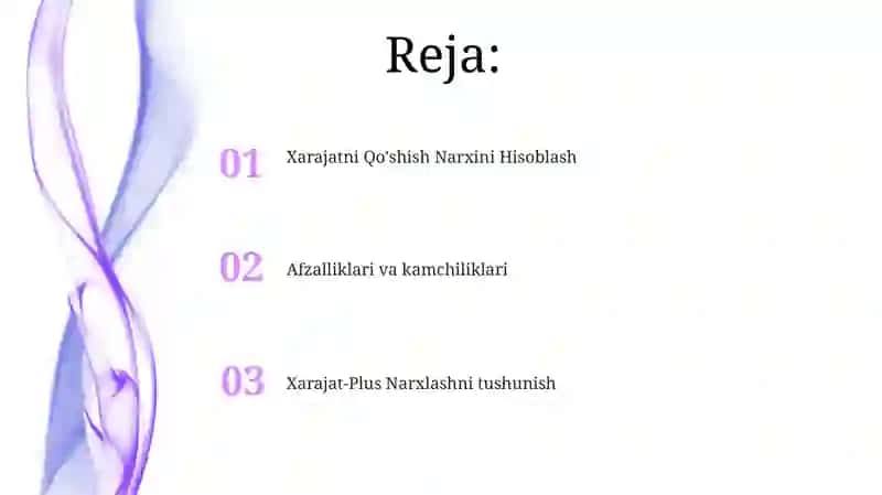 Xarajatni Qo'shish Narxini Hisoblash 2
