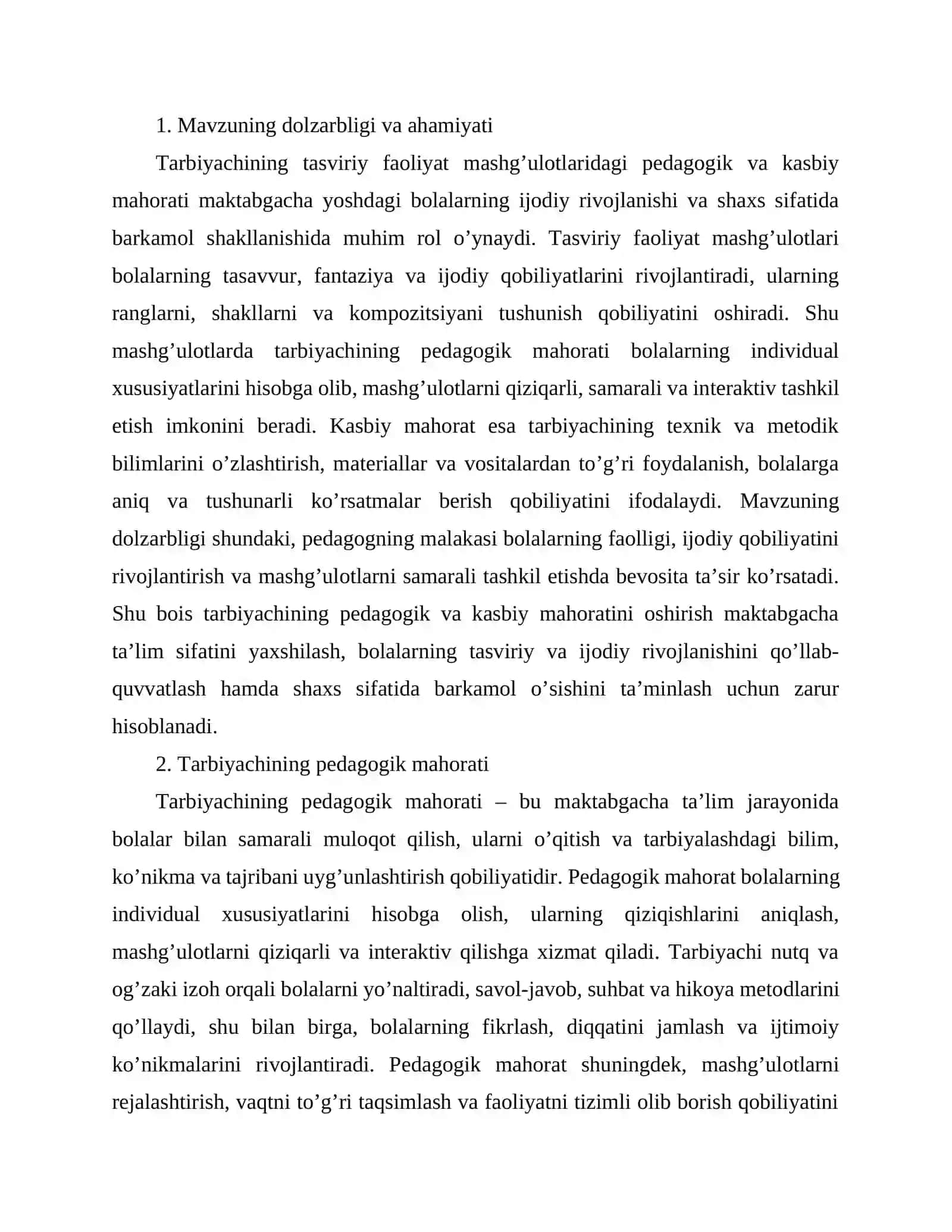 Tarbiyachining pedagogik va kasbiy mahorati 2