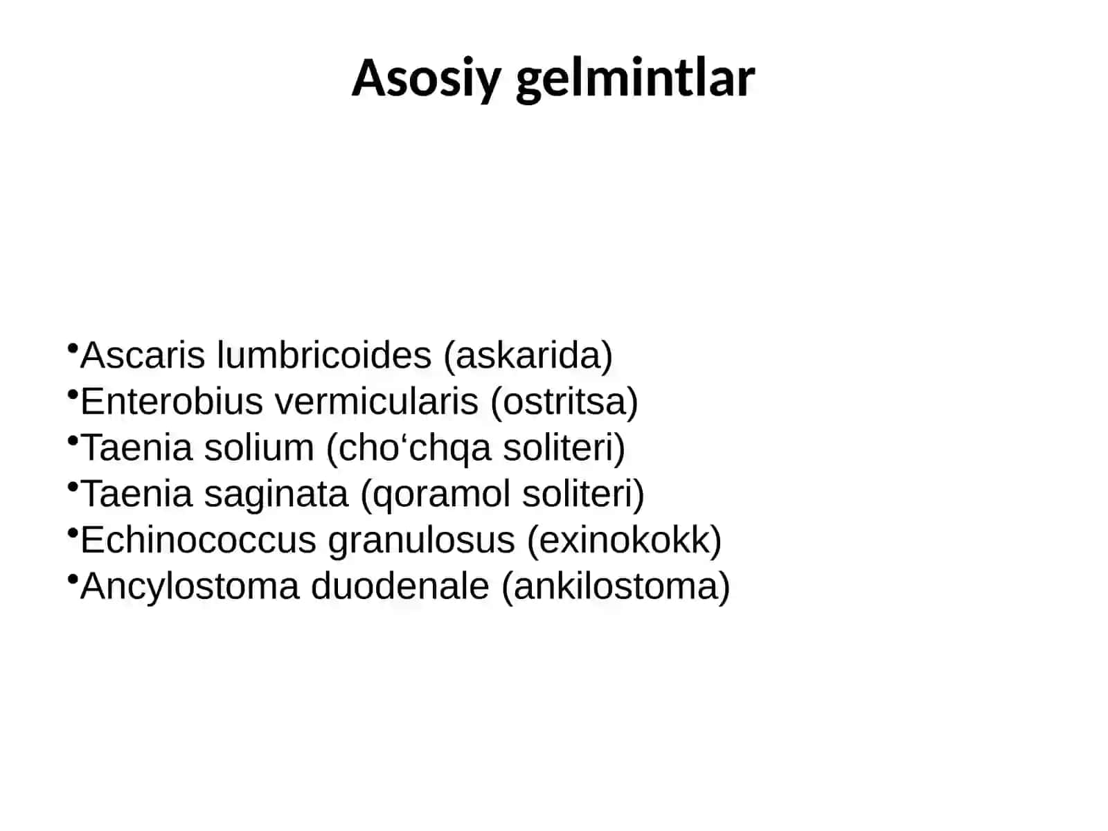 Gijjalarga qarshi vositalar (Antigelmintiklar) 2
