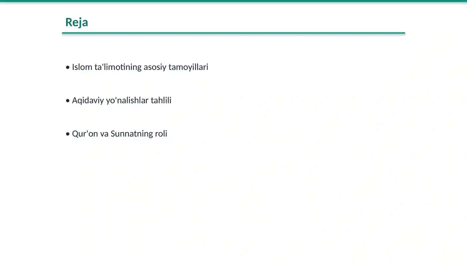 Islom ta'limoti va aqidaviy yo'nalishlar 2