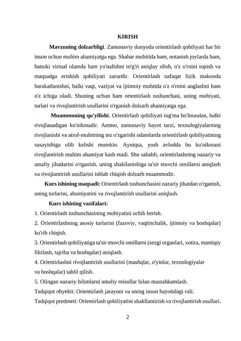 Orientirlashning Nazariy Asoslar 2