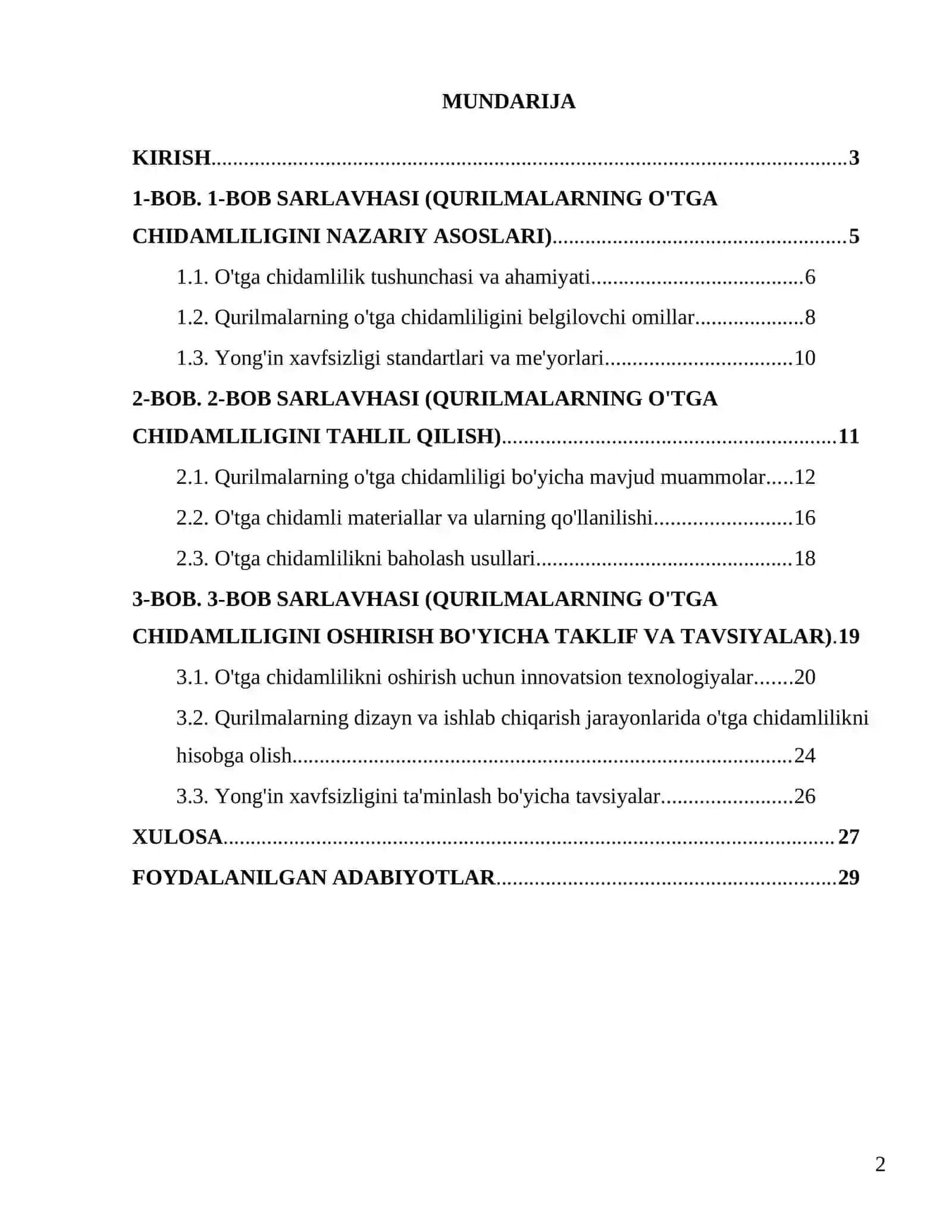 Qurilmalarning oʻtga chidamliligini oshirish 2