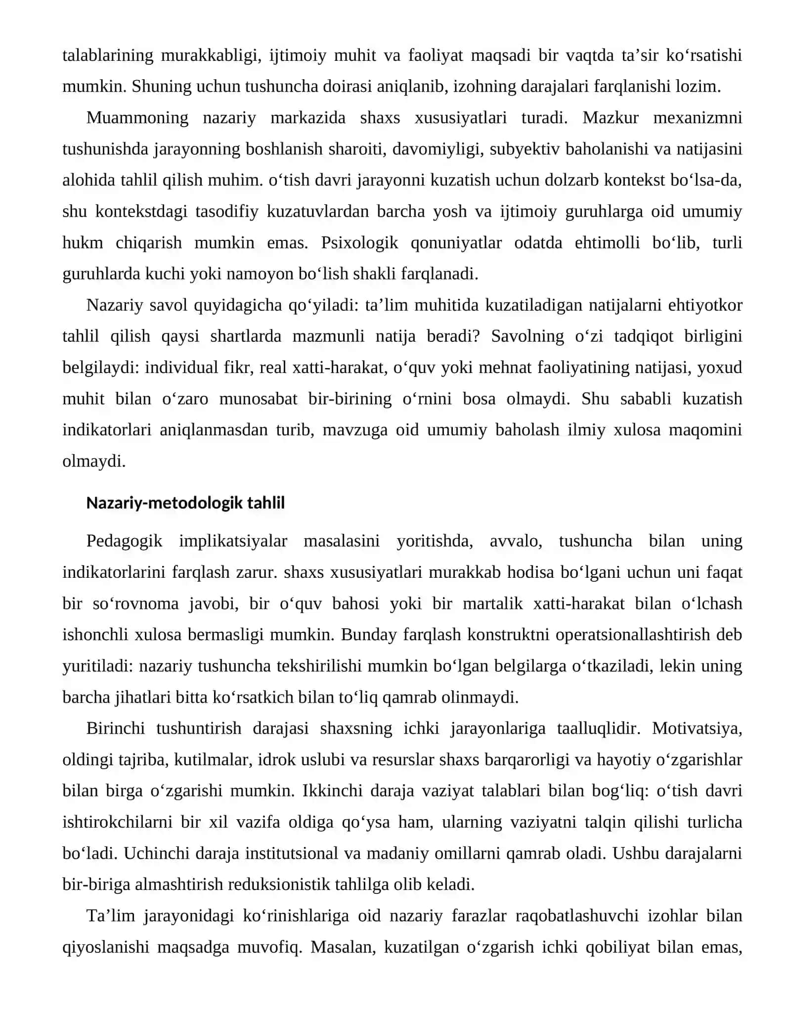 Shaxs Barqarorligi va Hayotiy O‘zgarishlarning Ta’lim Jarayonidagi Ko‘rinishlari 2