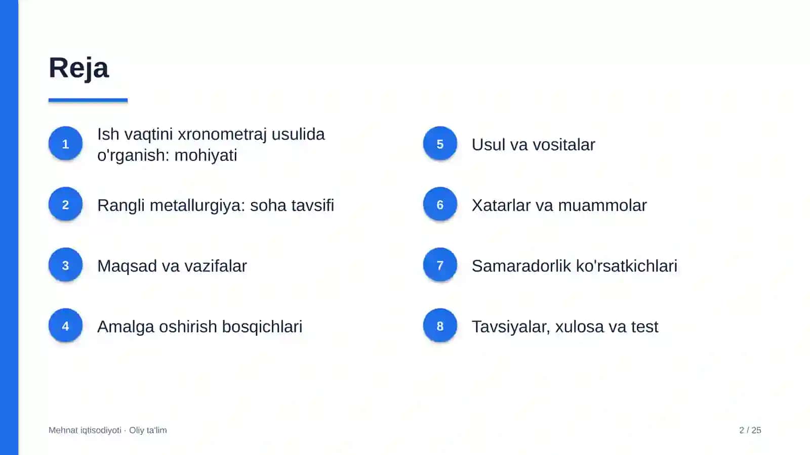 rangli metallurgiyada ish vaqtini xronometraj usulida o'rganish 7291 2