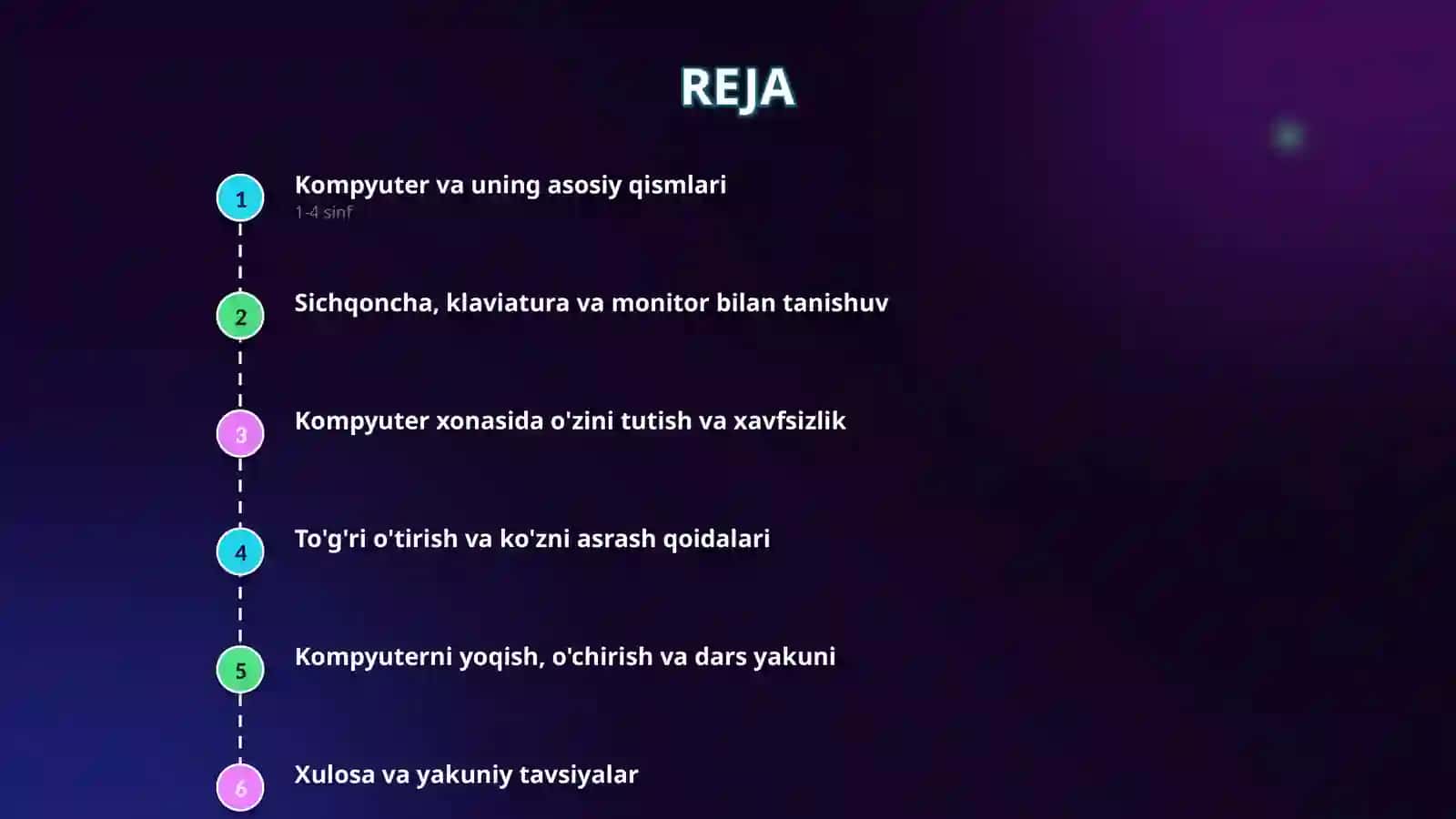 Kampyuterning tuzilishi va kampyuter labartoriyasida xavfsiz ishlash qoidalari bilan tanishish 2