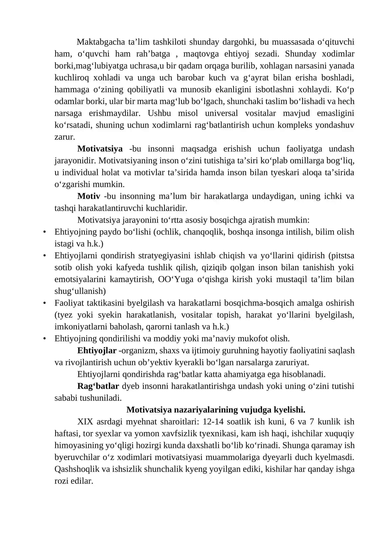 Xodimlarni tizimli ragʻbatlantirish va motivatsiyalash amaliyoti 2