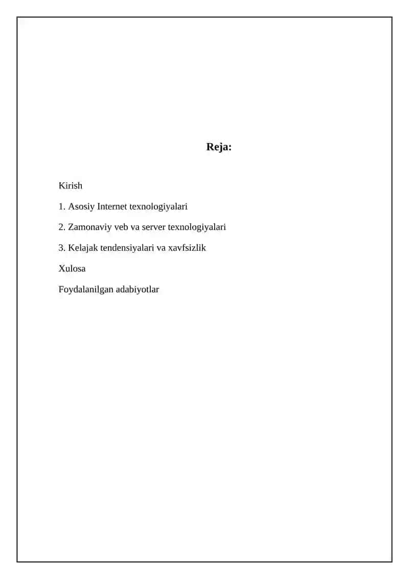 Internet texnologiyalari 2