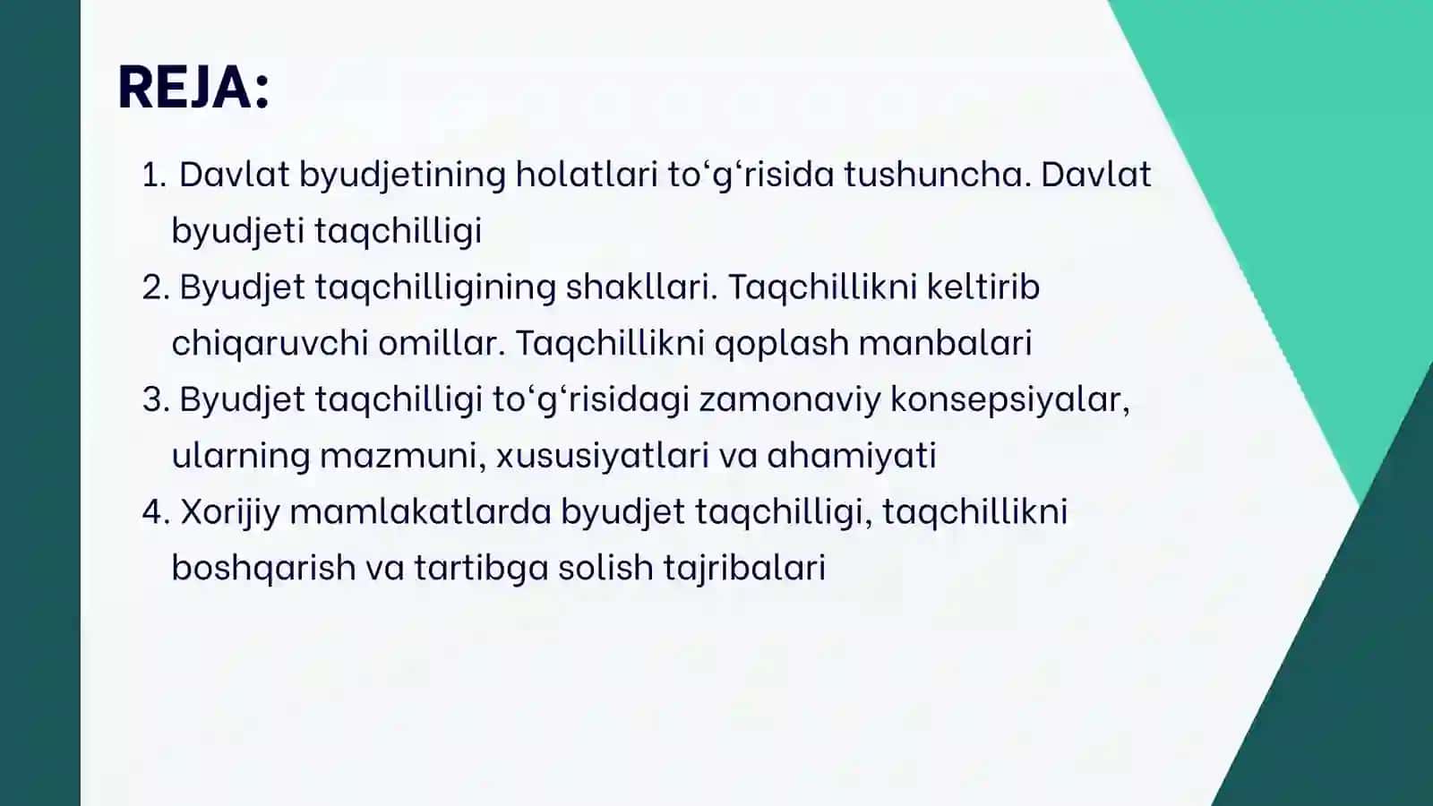 DAVLAT BYUDJETINING HOLATI 2