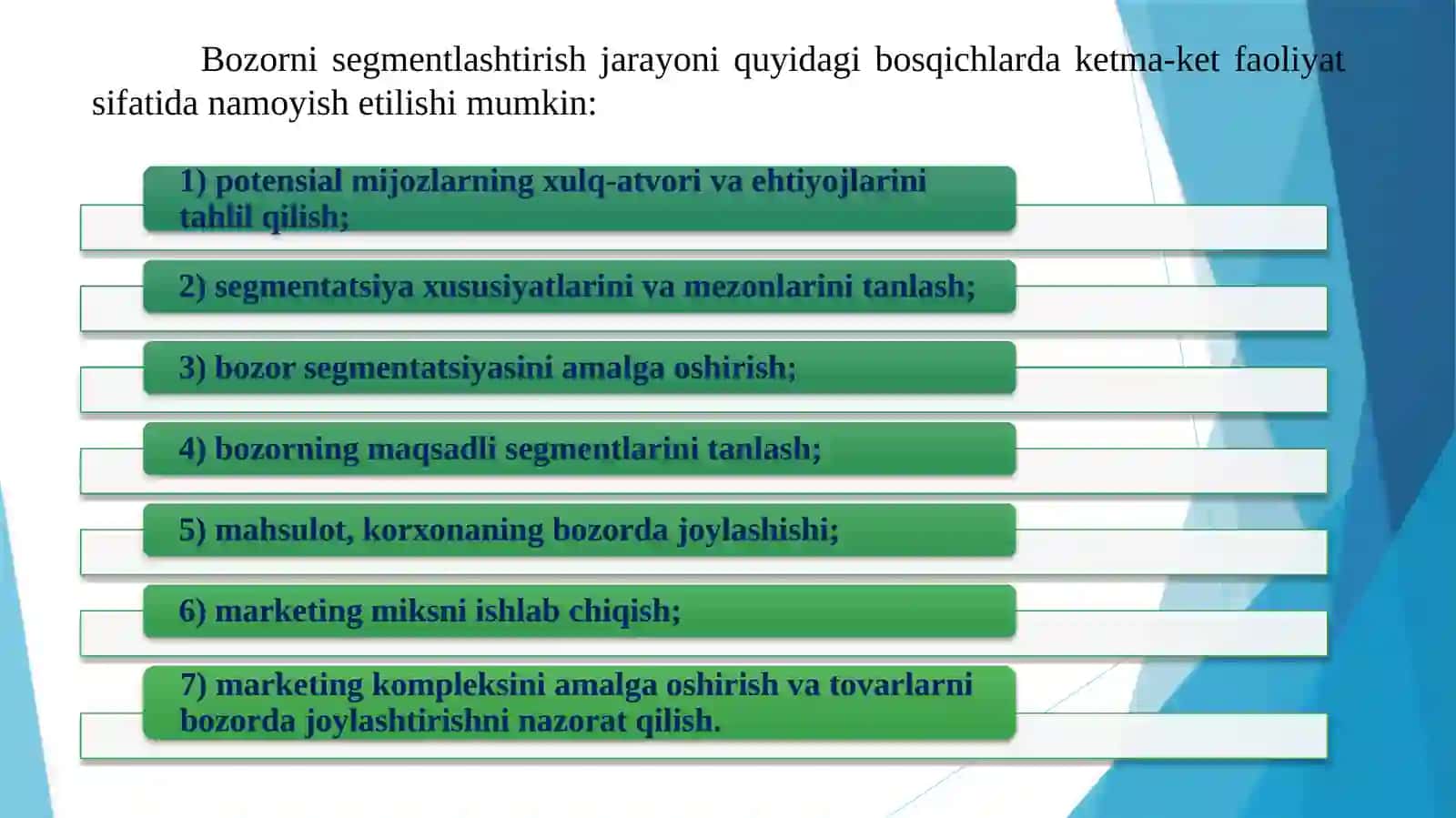 Xalqaro va ichki bozorni segmentlash 2