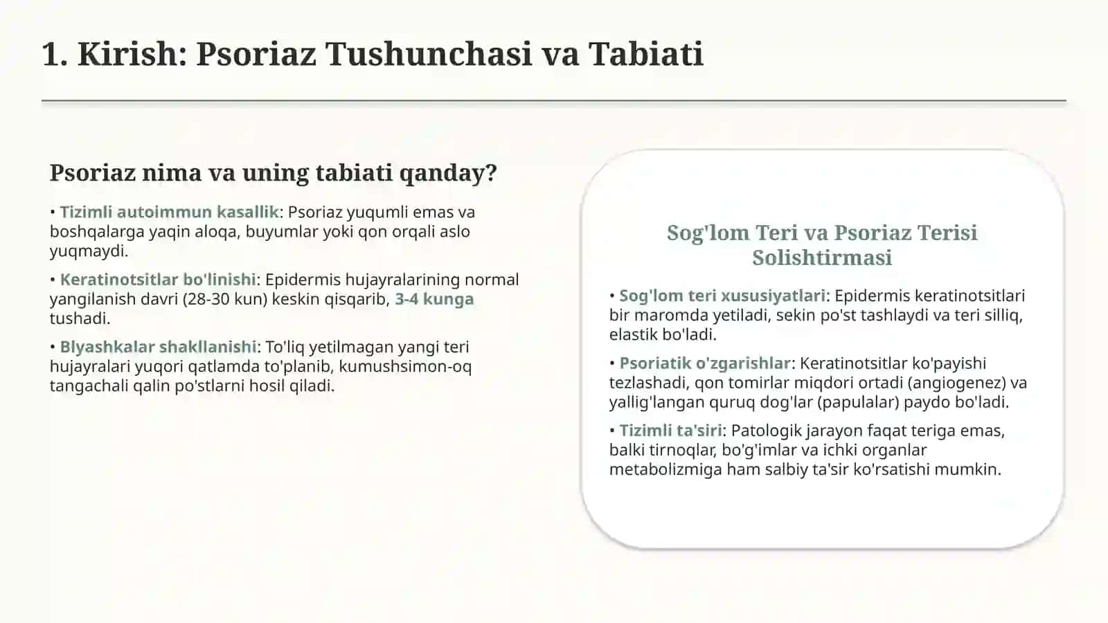 Psoriaz — etiologiyasi, klinikasi, diagnostikasi va davolash 2