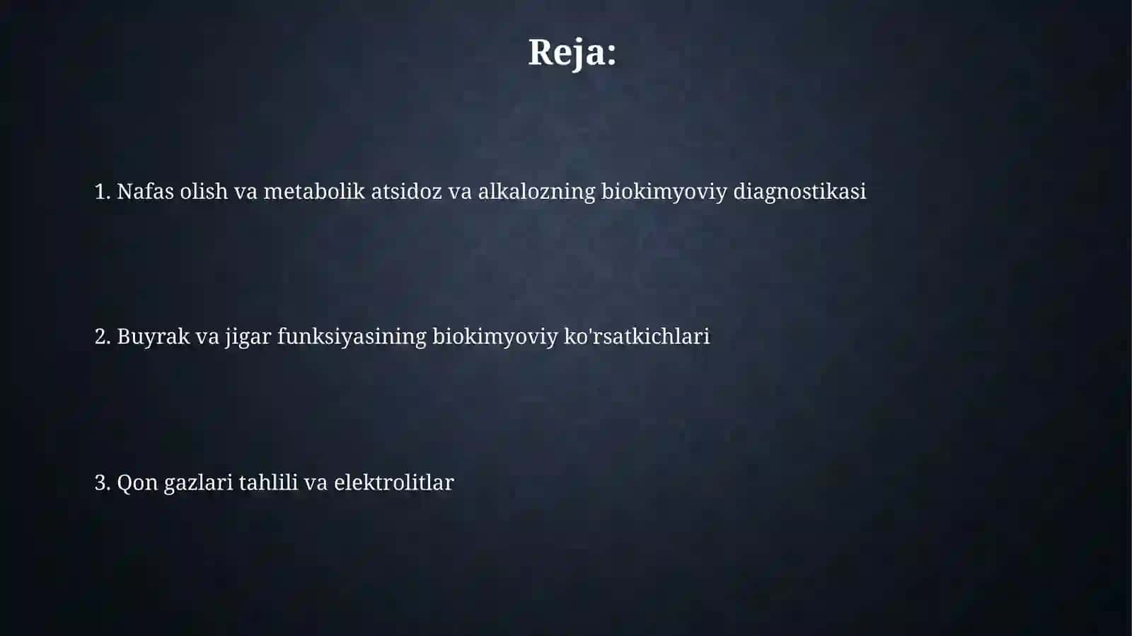 Nafas va metobalik atsidoz va alkolozlarni kelib chiqishi biokimyoviy tashxisi 2