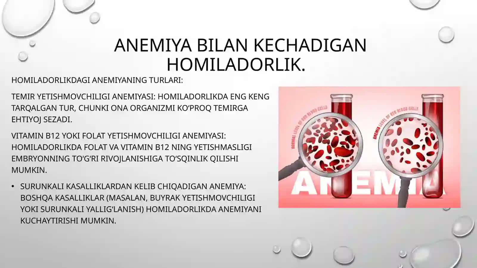 kamqonlik kasallarida homiladorlik,tugʻruq va tugʻruqdan keyingi davrning kechishi 2