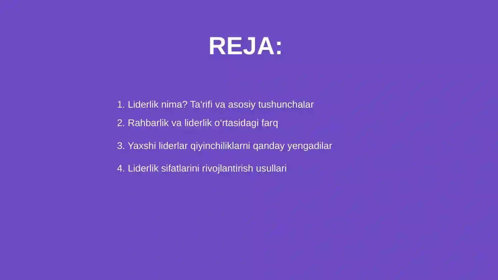 Liderlik va rahbarlik 2