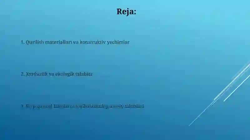 Turar-joy binolarni loyihalash uchun qoʻllaniladigan asosiy talablar 2