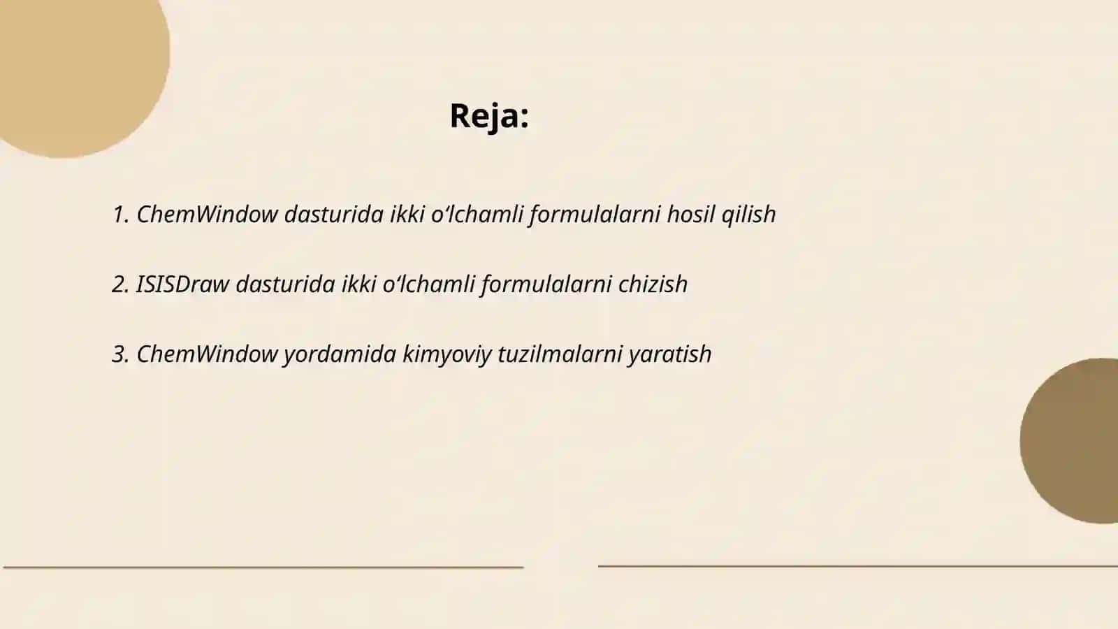Birikmalarning ikki oʻlchamli formulalari 2