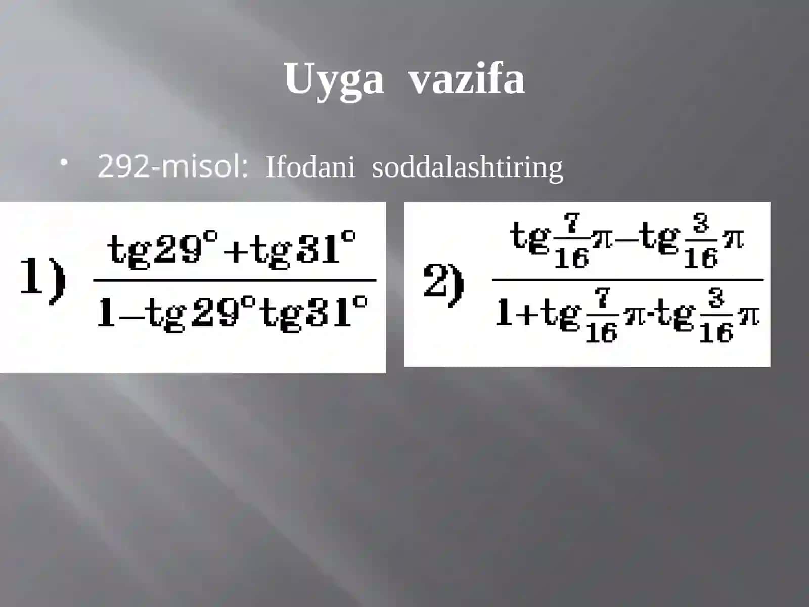 Ikkilangan  burchakning  sinusi  va kosinusi 2