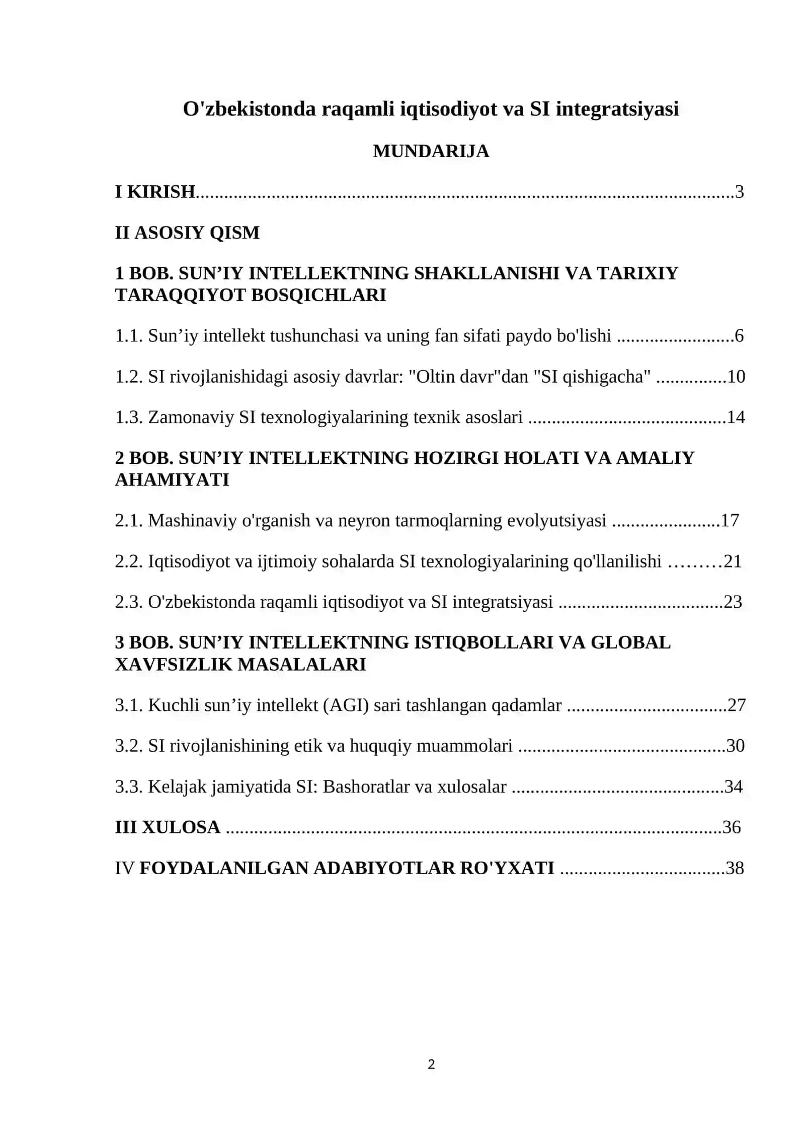 O'zbekistonda raqamli iqtisodiyot va SI integratsiyasi 2