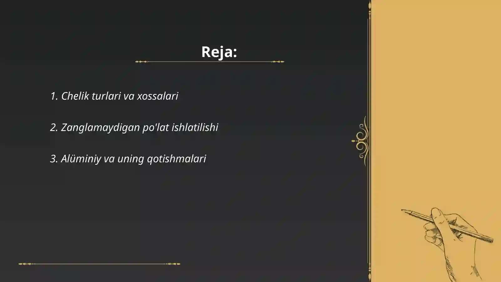 Chelik turlari va xossalari 2