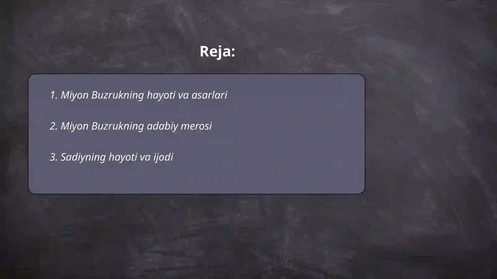 Miyon Buzruk va Sadiy tanqidiy qarashlar 2