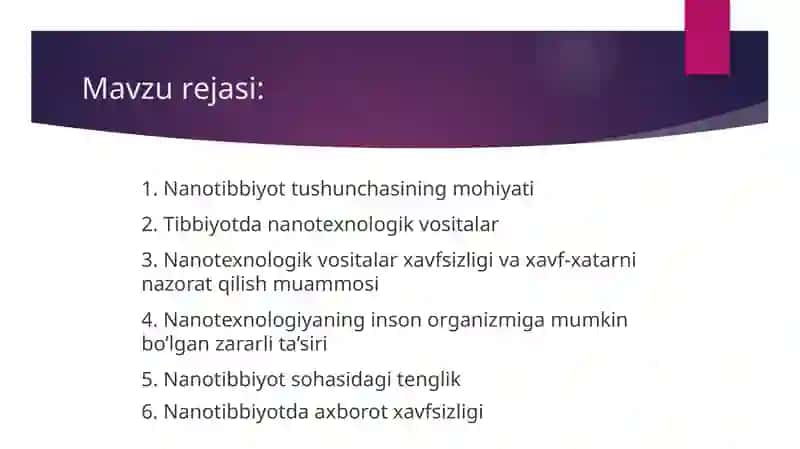 Nanotibbiyot va Nanoetika 2