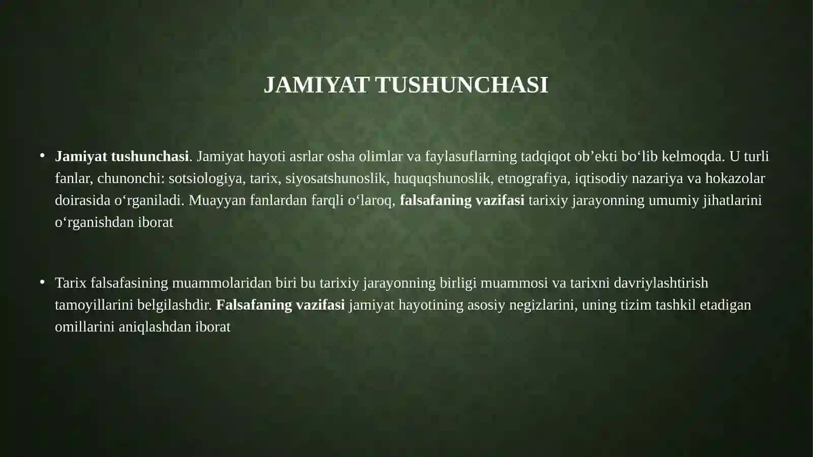 Jamiyat va inson falsafasi 2