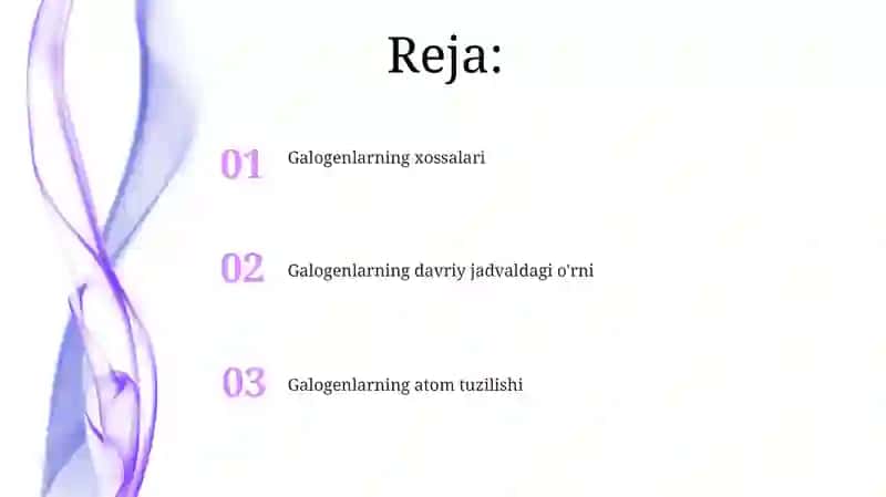 Galogenlar.Davriy jadvalidagi oʻrni atom tuzilishi 2