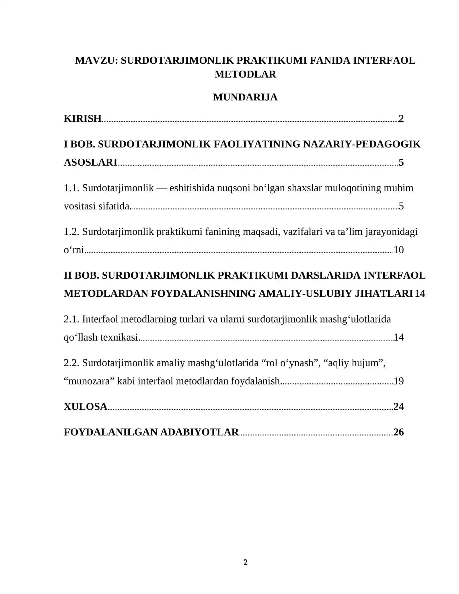SURDOTARJIMONLIK PRAKTIKUMI FANIDA INTERFAOL METODLAR 2