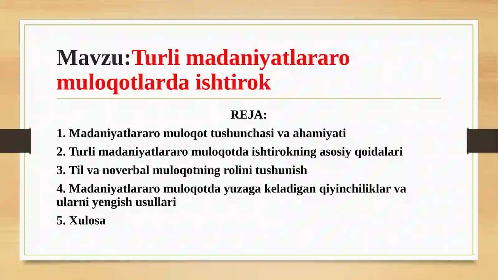 Termiz Davlat Universiteti Kimyo Fakulteti III-bosqich 423-guruh talabasi Mamarajabova Nilufarning “Kasbiy nutq madaniyati” fanidan tayyorlagan taqdimoti 2