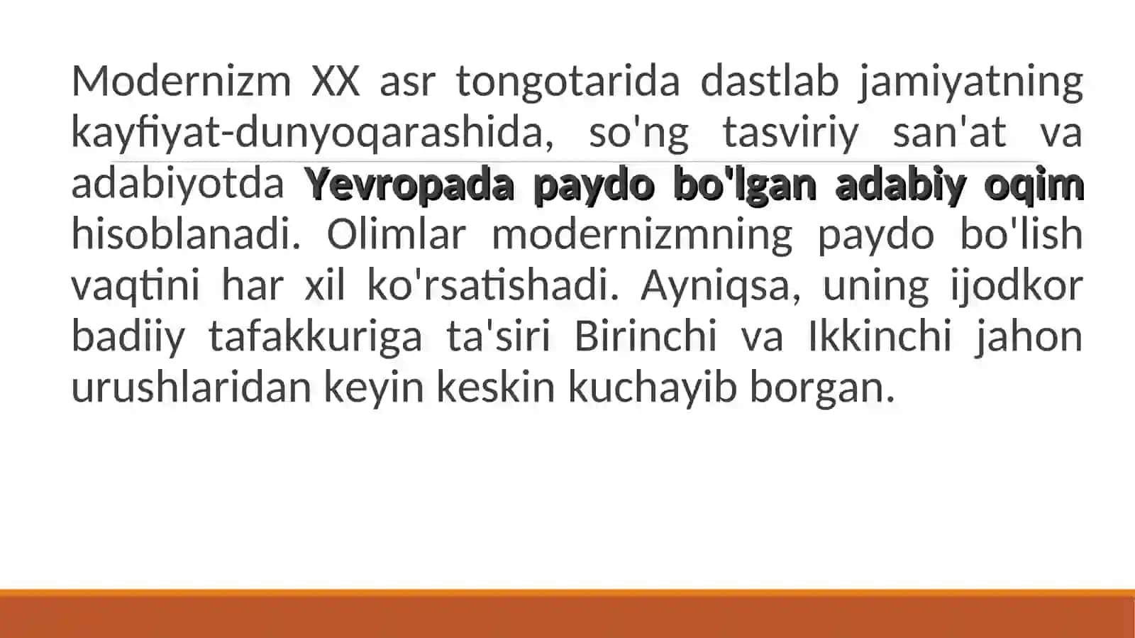 Modernizm va postmodernizm oqimlari 2